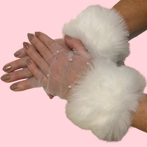 Faux Fur Bridal Cuffs